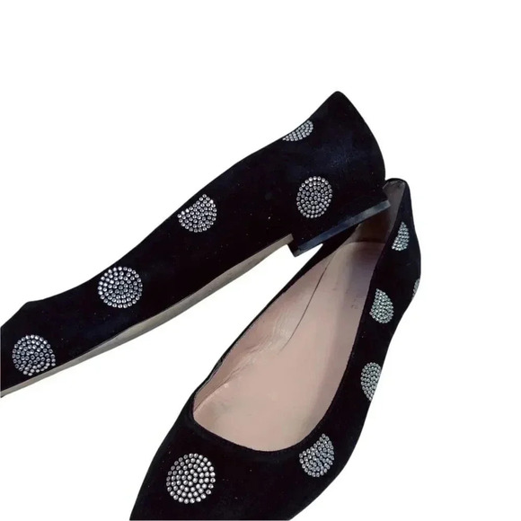 Kate Spade Bayla black suede crystal polka dot pointed flats size 7.5 - Picture 12 of 16